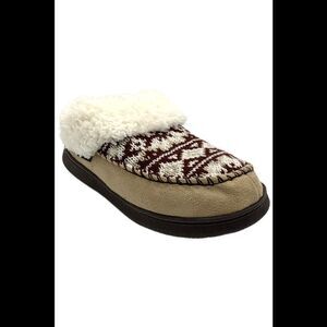 MUK LUKS Women's Minerva Slipper Clogs Tan/Cranberry - Wide